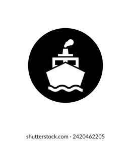 Ship icon vector. Shipping illustration sign. Sea port symbol or logo. Freight transportation mark.