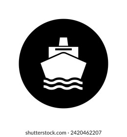 Ship icon vector. Shipping illustration sign. Sea port symbol or logo. Freight transportation mark.