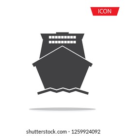 Ship icon vector. Shipping symbol isolated on white background.