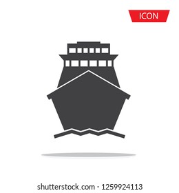 Ship icon vector. Shipping symbol isolated on white background.