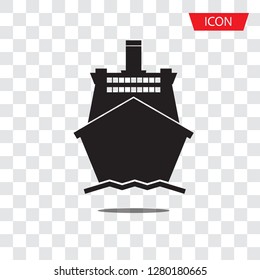 Ship icon vector. Shipping symbol isolated on white background.