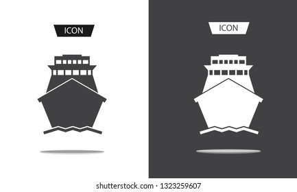 Ship icon vector. Shipping symbol isolated on white background.