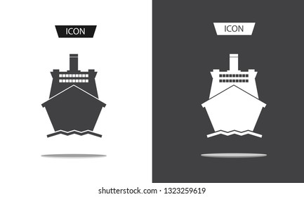 Ship icon vector. Shipping symbol isolated on white background.