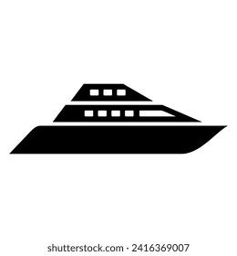 Ship icon vector. Shipping symbol. Container pictogram, flat vector sign isolated on white background.