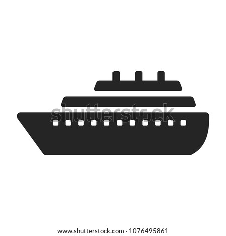Ship icon vector. Shipping symbol. Container pictogram, flat vector sign isolated on white background. Simple vector illustration for graphic and web design.
