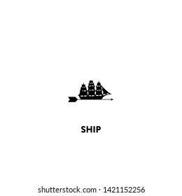 ship icon vector. ship sign on white background. ship icon for web and app