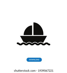 Vector de icono de envío. Señal de barco simple