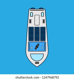 Ship icon. Vector simple traffic color line illustration.