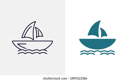 Ship icon vector template, Travel design icon concepts, Creative design