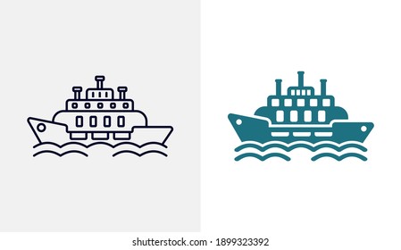 Ship icon vector template, Travel design icon concepts, Creative design