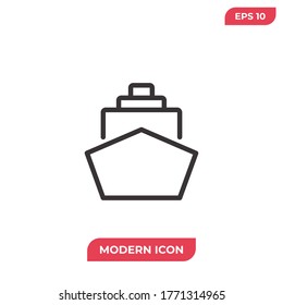 Ship icon vector. Yacht sign