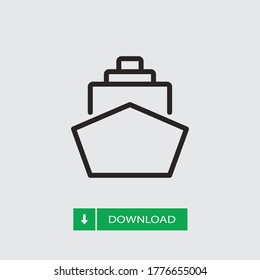 Ship icon vector. Yacht sign