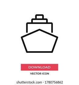 Ship icon vector. Yacht sign