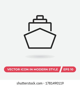 Ship icon vector. Yacht sign