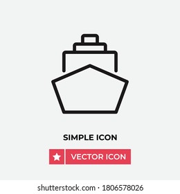 Ship icon vector. Yacht sign