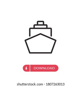 Ship icon vector. Yacht sign