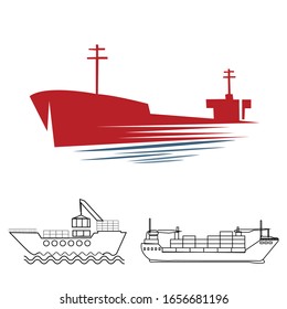 Ship Icon - Water over ship - Boat icon