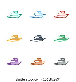 ship icon white background. Editable outline ship icon from party. Trendy ship icon for web and mobile.