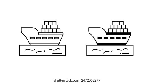 ship icon with white background vector stock illustration