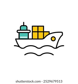 ship icon with white background vector stock illustration