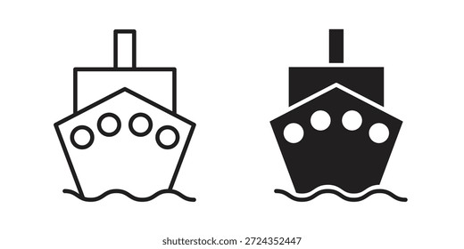 Iconos de la nave de color negro en varios estilos