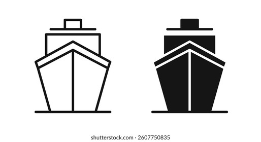 Ship icons in black fill and line style