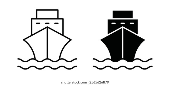 Ship icons in black and white colors