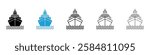 Ship icons collection vectors in black and blue