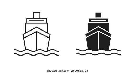 Ship icons graphics set vectors