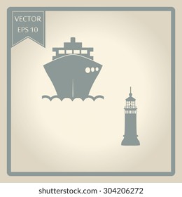 ship icons with Lighthouse 