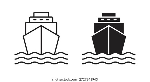 Iconos de barco. Iconos de contorno Vector colección. ilustraciones planas