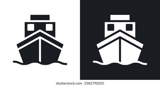 Ship icons set vectors black and colored style