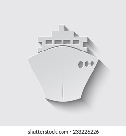 ship icons with shadow on a grey background
