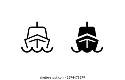 Ship icons. Shipping Cruise vector, transportation icon vector symbol logo illustration line editable stroke flat design style isolated on white