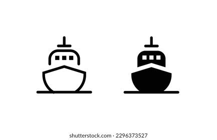 Ship icons. Shipping Cruise vector, transportation icon vector symbol logo illustration line editable stroke flat design style isolated on white