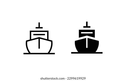 Ship icons. Shipping Cruise vector, transportation icon vector symbol logo illustration line editable stroke flat design style isolated on white