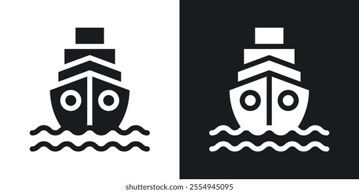 Ship icons in solid black and white colors