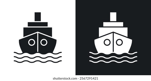 Ship icons in solid black and white colors