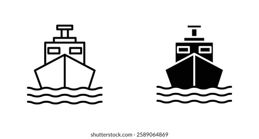 Ship icons thin line illustrations designs