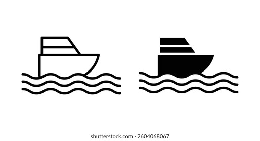 Ship icons. thin line vector icons