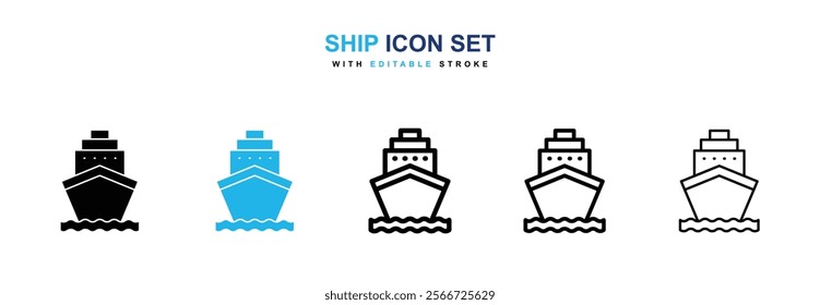 Ship icons vector collection pack.