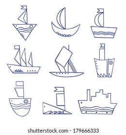 Ship icons. Vector elements for your design