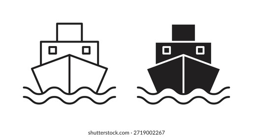 Ship icons, vector symbols. filled flat sign