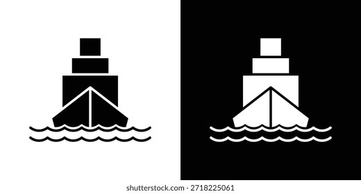 Iconos de barco. Vector Plantilla Ilustración Símbolo Píxeles Perfecto