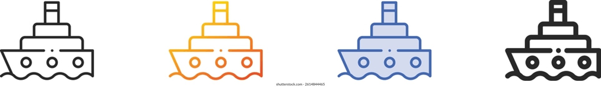ship icon.Thin Linear, Gradient, Blue Stroke and bold Style Design Isolated On White Background