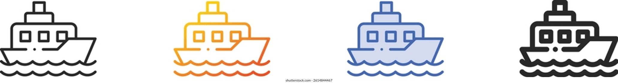 ship icon.Thin Linear, Gradient, Blue Stroke and bold Style Design Isolated On White Background