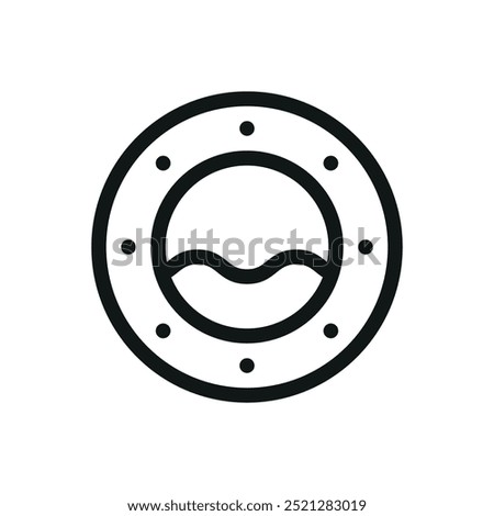 Ship illuminator isolated icon, submarine illuminator vector symbol with editable stroke