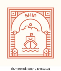 SHIP AND ILLUSTRATION ICON CONCEPT