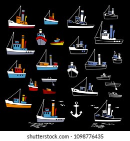 Ship Illustration Image Illustration Working Ships Stock Vector ...