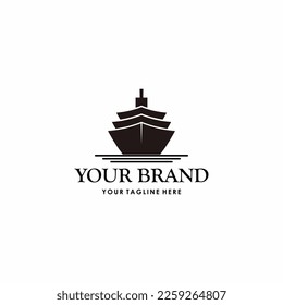 ship illustration logo vector perfect for ship transportation business